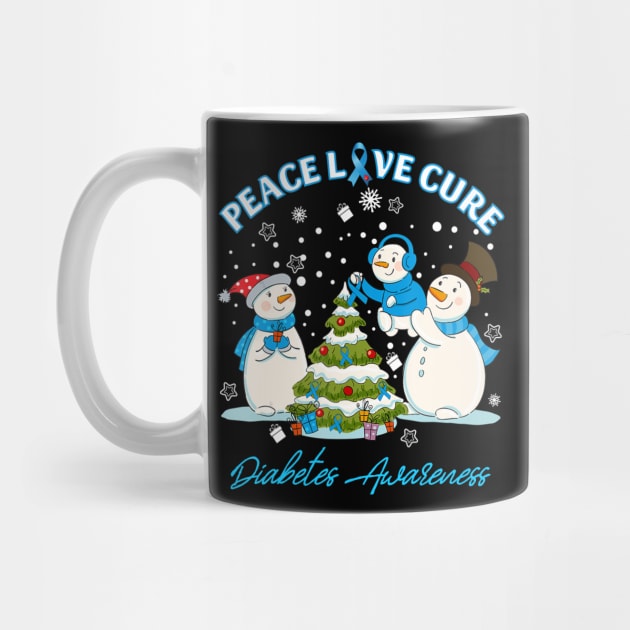 Peace Love Cure Type 1 Diabetes Awareness Chirstmas Gift by thuylinh8